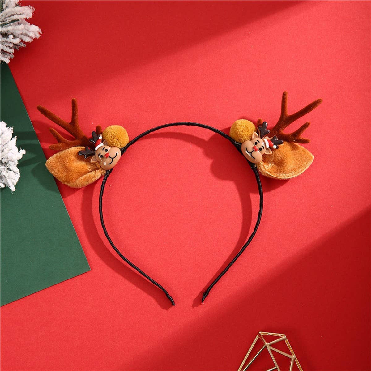 CUTE CHRISTMAS ELK HORN BELL HEADBAND HAIRPIN