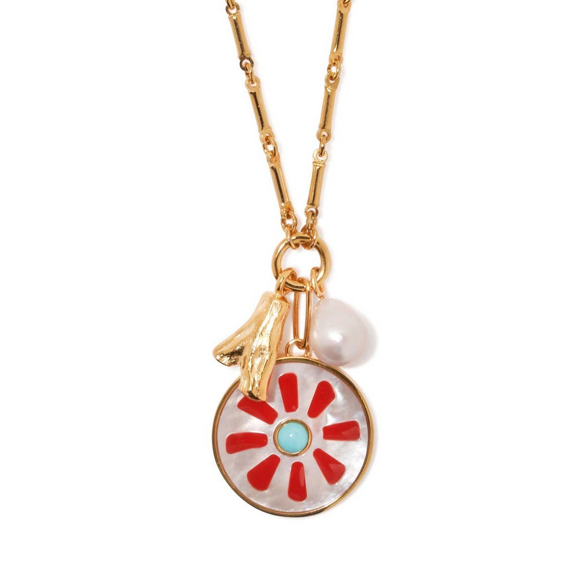 SIMPLE COLORFUL MULTI-PENDANT NECKLACE FOR WOMEN_CWMM3789