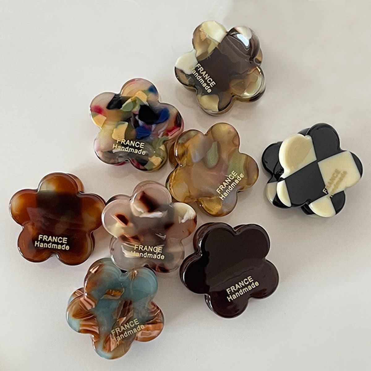 VINTAGE INK FLOWER SMALL HAIR CLAW HAIR CLIPS_CWAHA0863