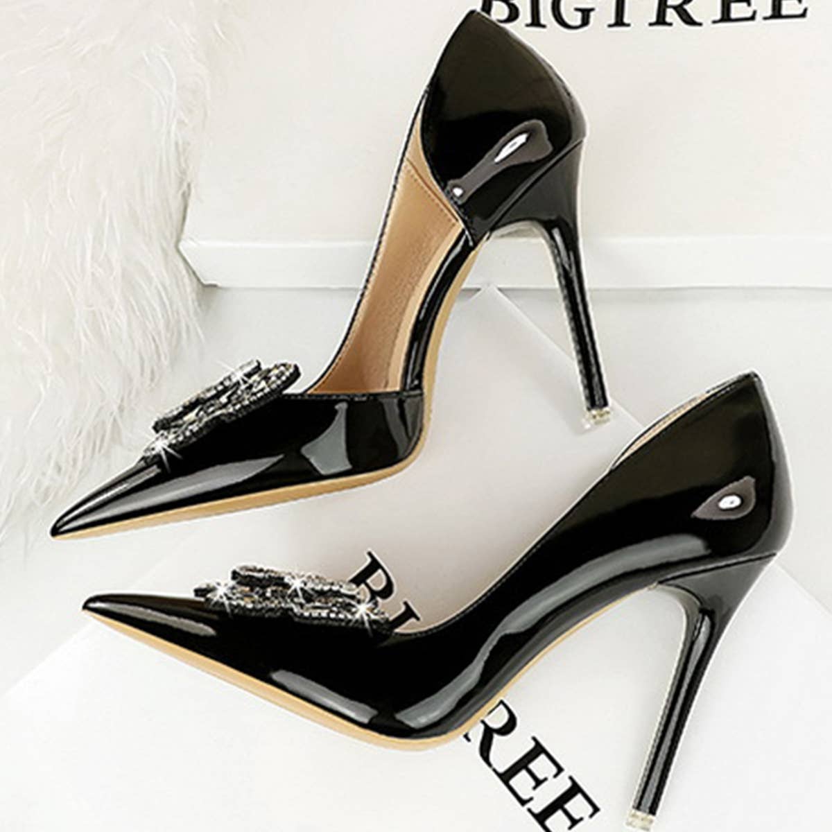 WOMEN SIMPLE SHALLOW POINTED TOE HIGH HEELS