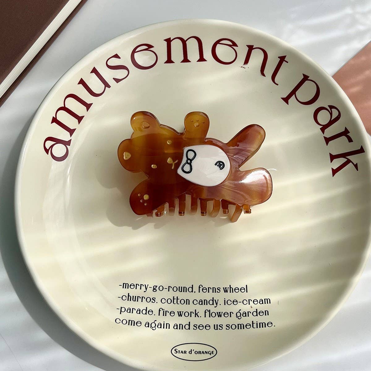 Cute Bear Acetate Hair Claw Clip for Girls