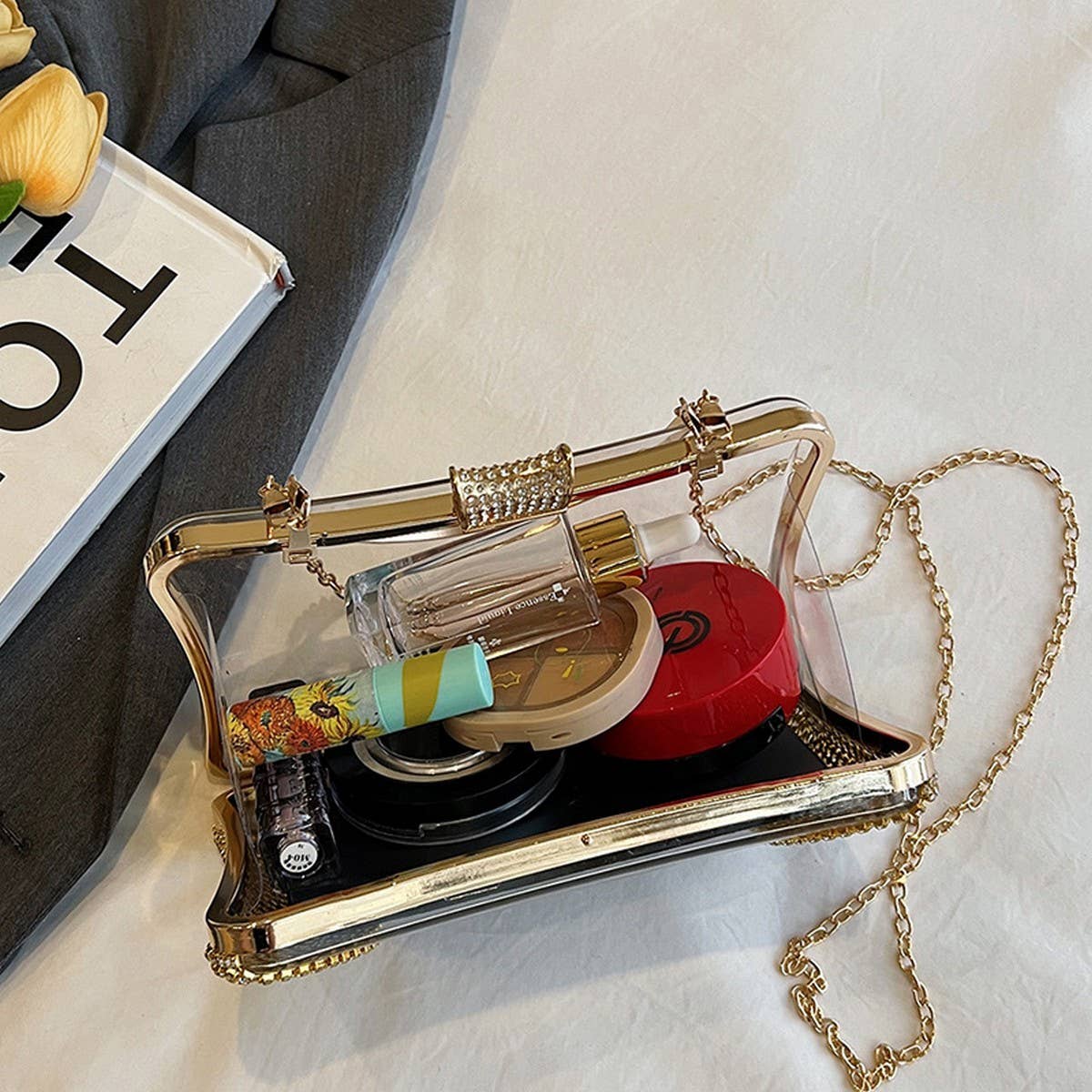 CELEBRITY EVENING BAG DIAMOND CHAIN CLUTCH_CWAB3255