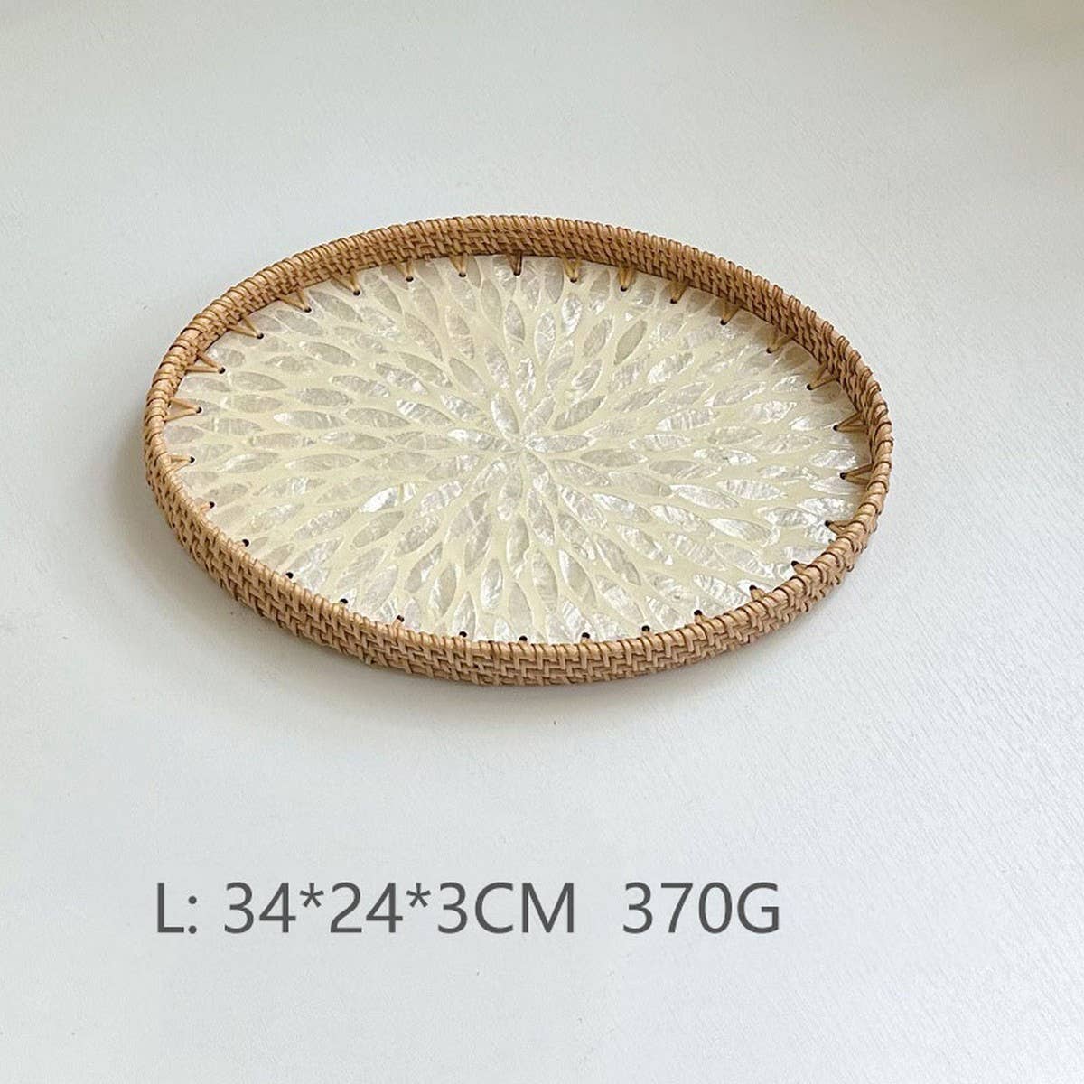 RATTAN OVAL FRUIT TEA SHELL TRAY STORAGE BASKET_CWMM4500