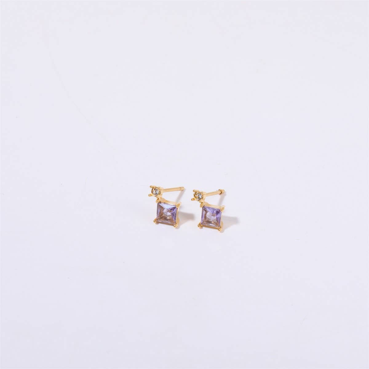 Simple opal zircon small bone stud earrings_CWMM5717