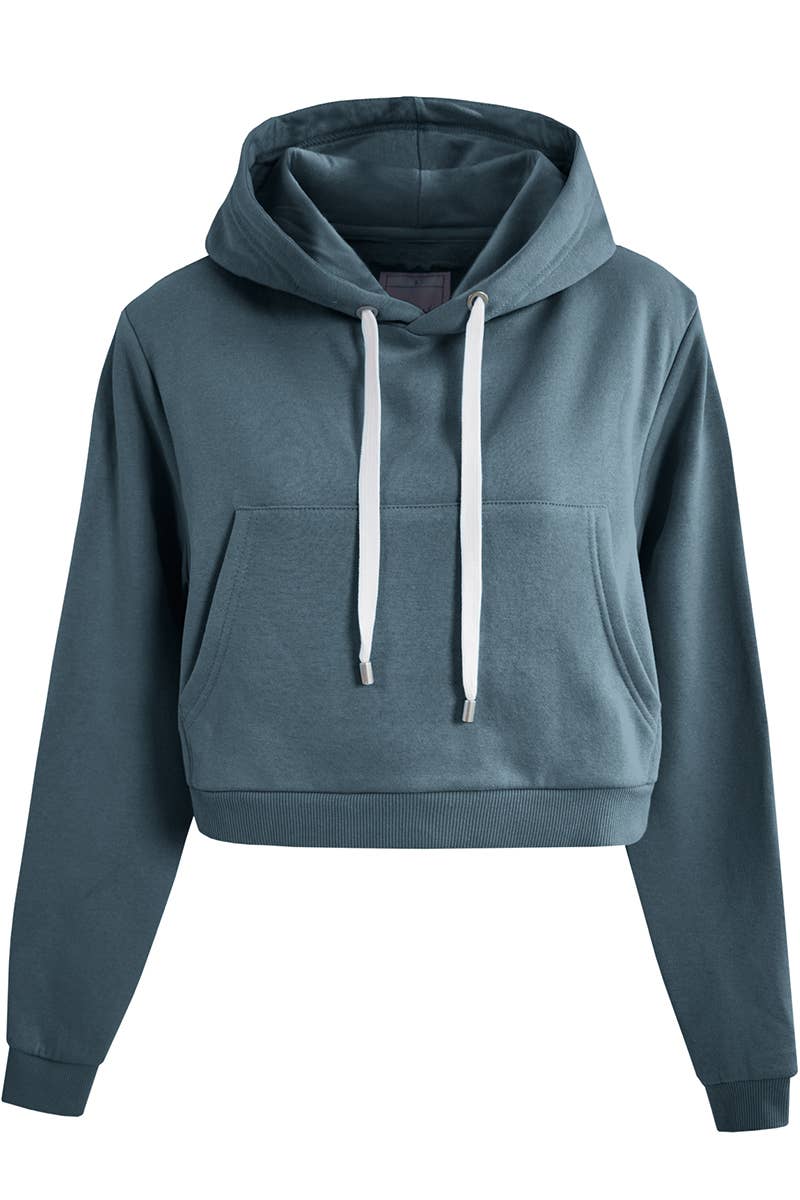 CWOHOL428_Lightweight Pullover Hoodie Cropped Sweatshirt