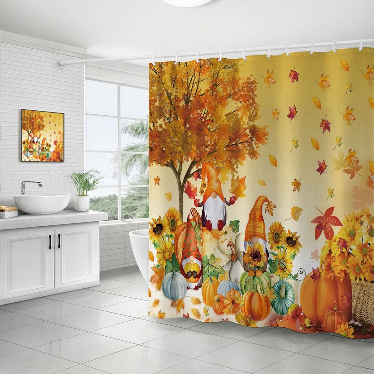 HARVEST PUMPKIN SERIES SHOWER CURTAIN
