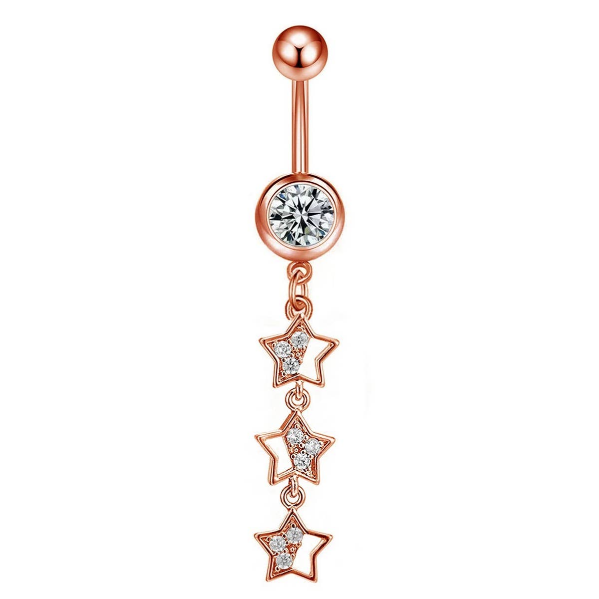Star Dangle Belly Ring CZ Hypoallergenic Piercing_CWMM9311