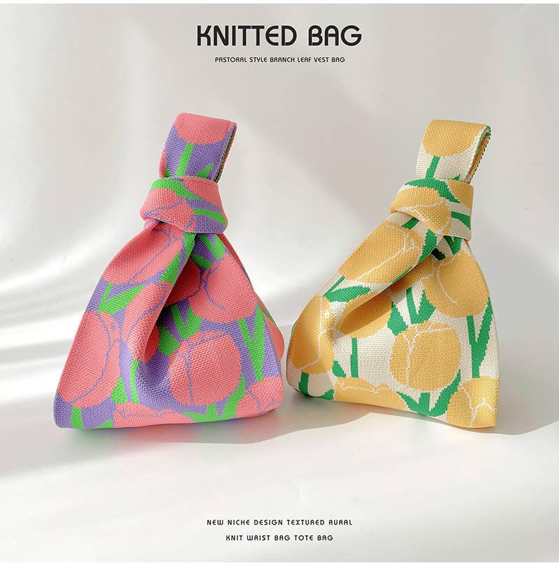 Flower series versatile knitted bag