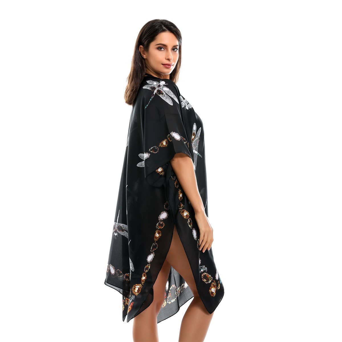 DRAGONFLY PRINTED KIMONOS,SUMMER CARDIGAN