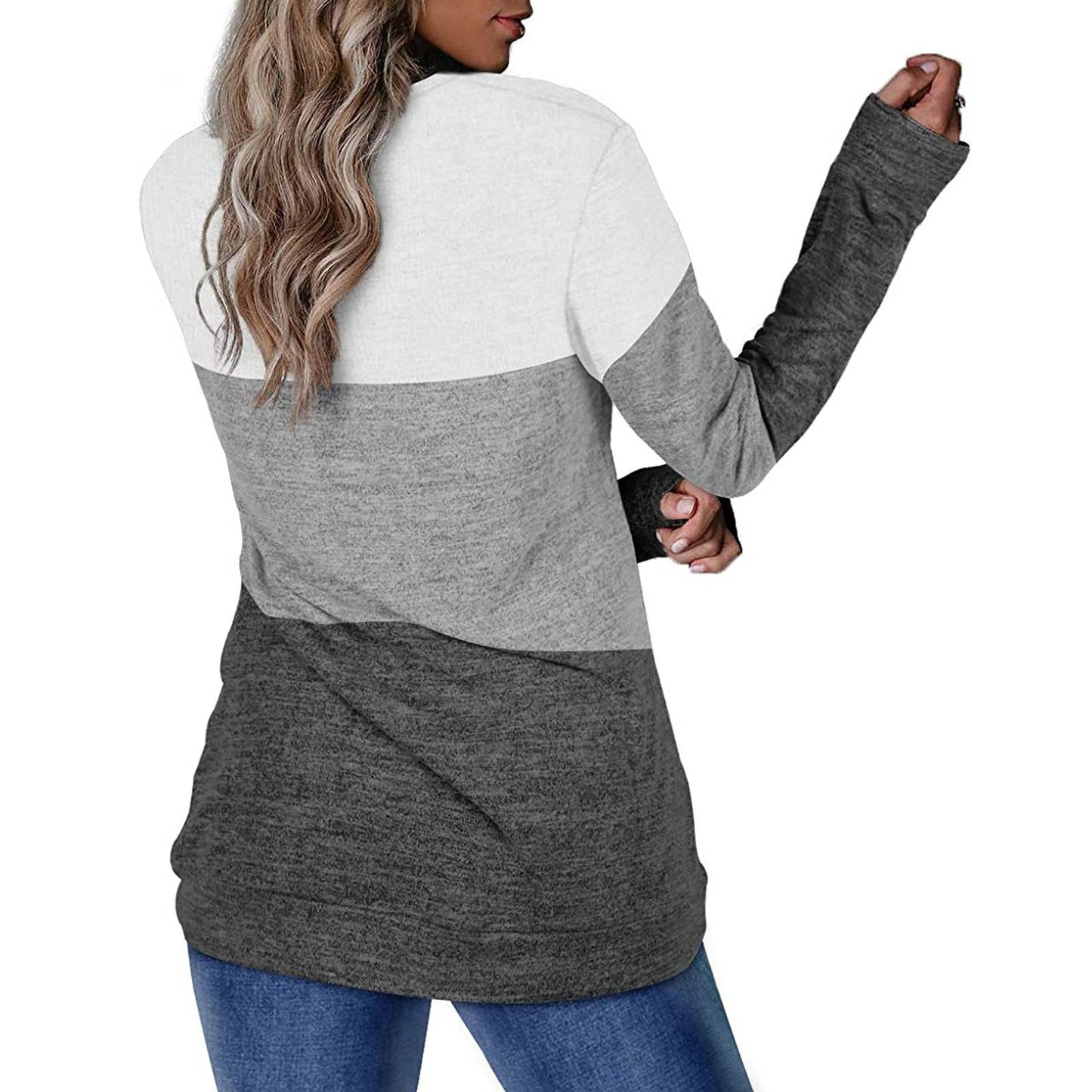 WOMEN'S CREW NECK PULLOVER MATCHING COLOR HOODIE