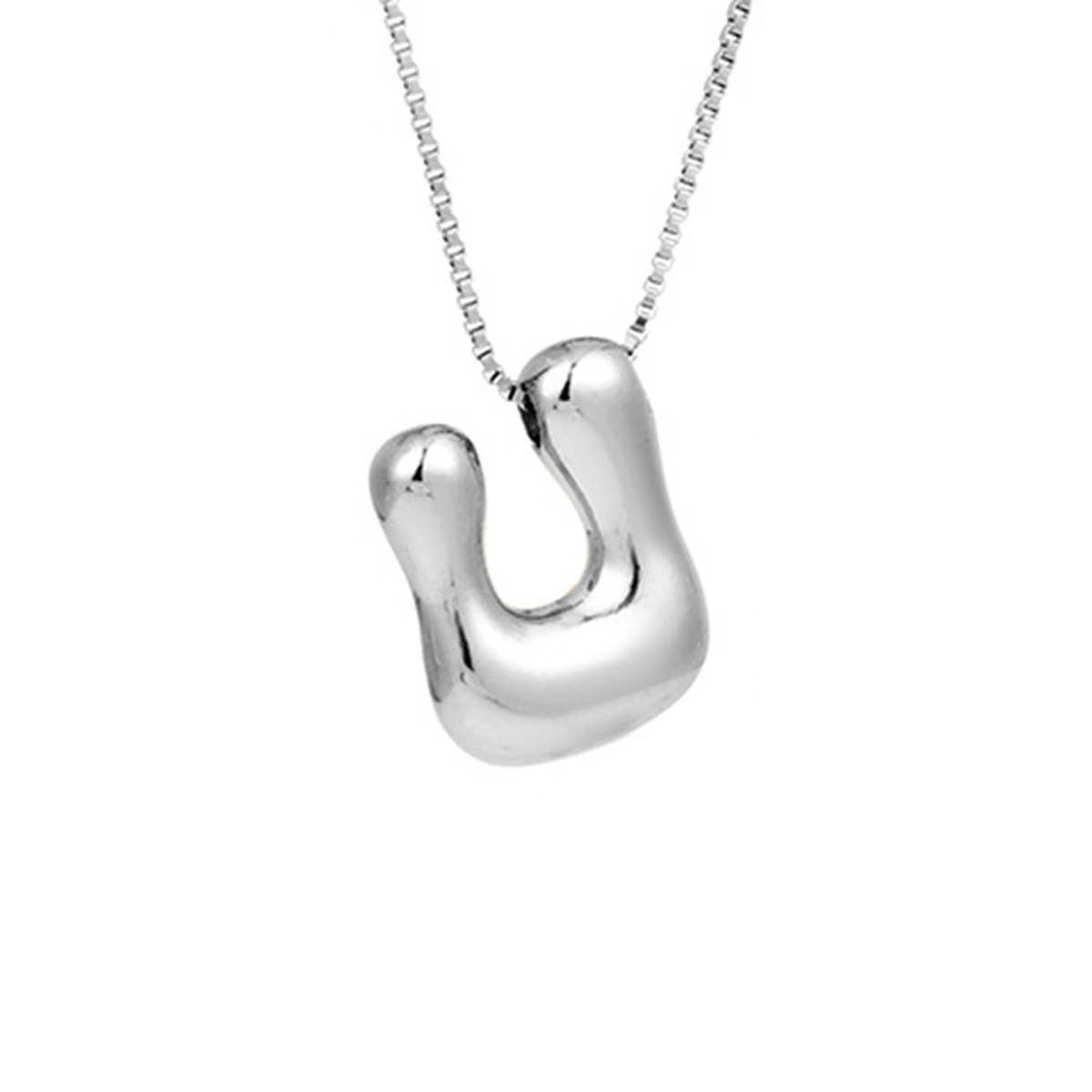 Hip Hop 26 Letters Pendant Necklace - Silver Chain