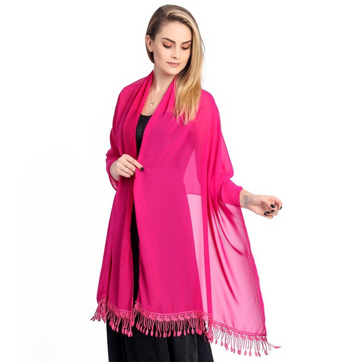 Lace Chiffon Shawl - Bridal & Evening Dress Wrap