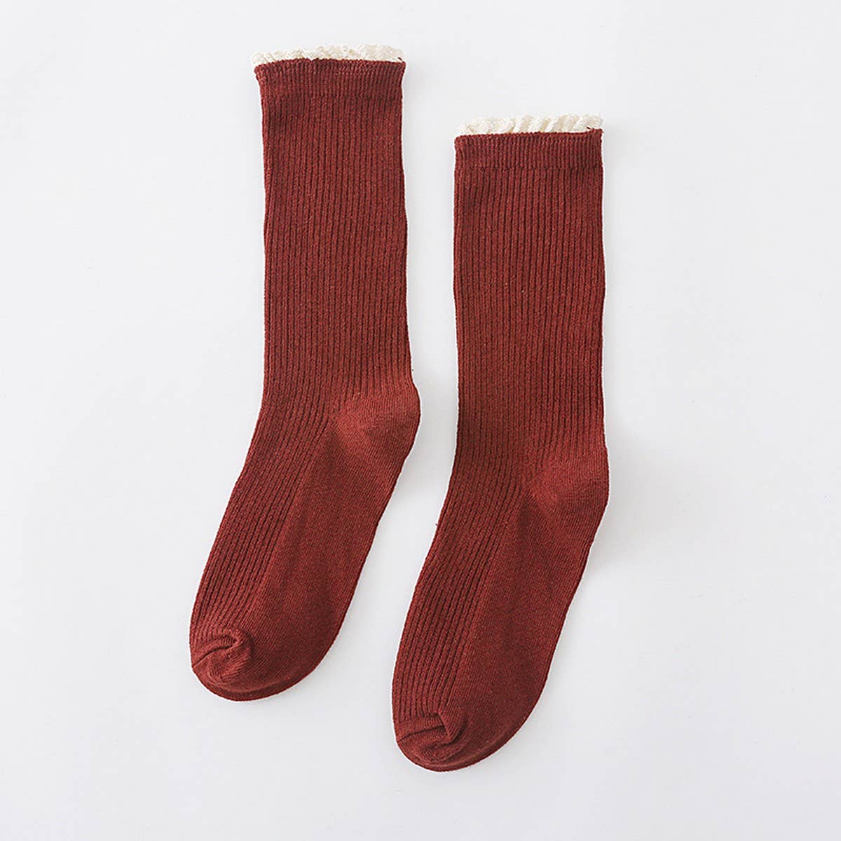 AUTUMN AND WINTER STRIPED LACE WOMEN'S SOCKS_CWMS0994