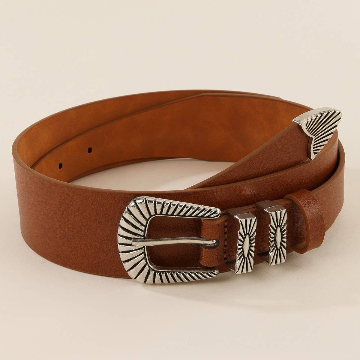 ALL-MATCH DECORATIVE RETRO NICHE BLACK TPE BELT_CWMM3946