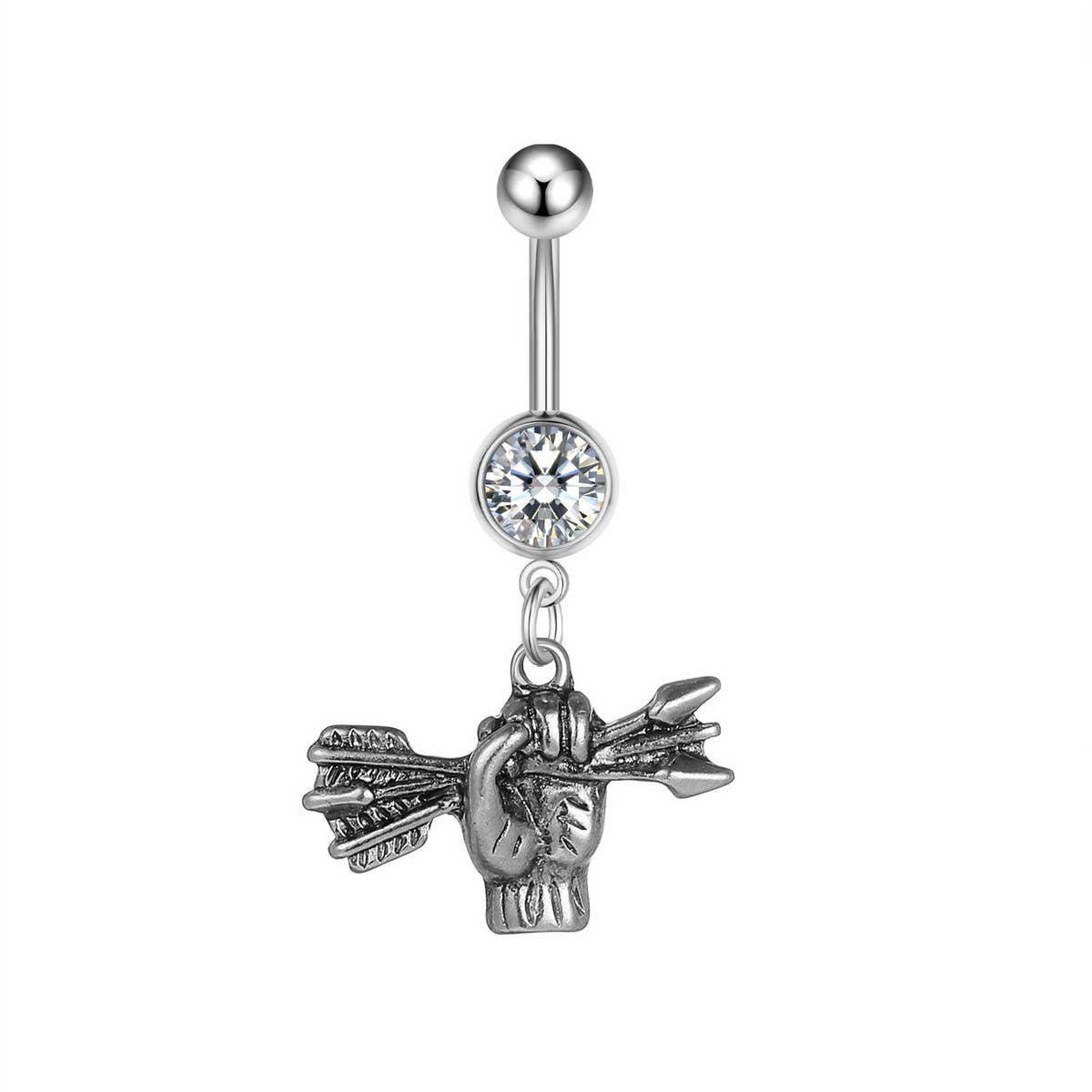 Unique Fist Arrow Belly Ring Body Piercing