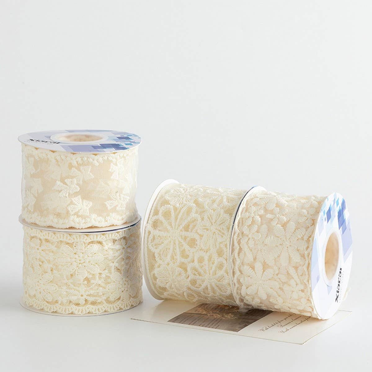 LACE EMBROIDERY FLOWER RIBBON DIY RIBBON