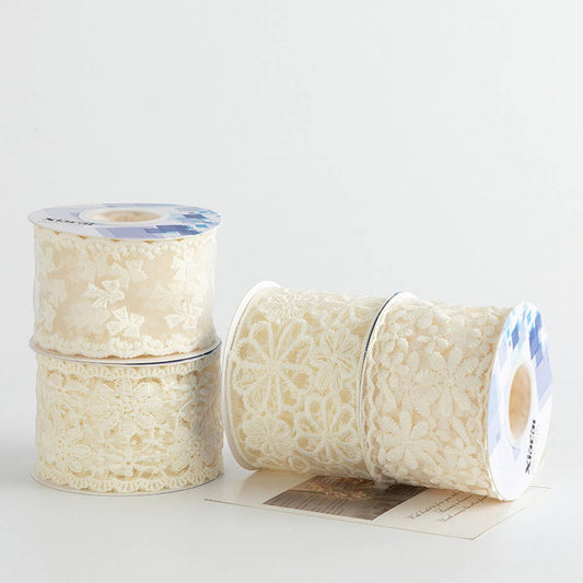 LACE EMBROIDERY FLOWER RIBBON DIY RIBBON