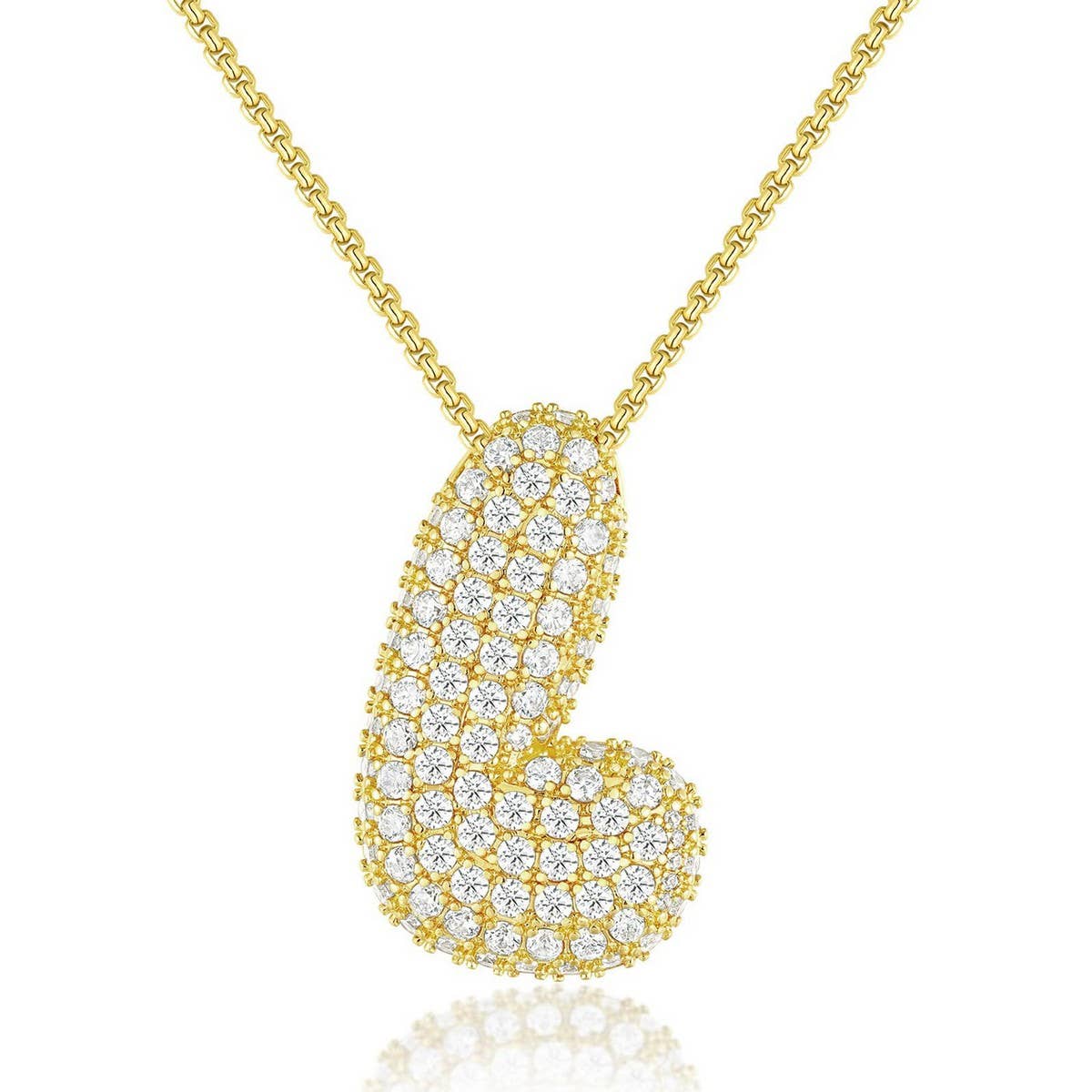 Fashionable Pendant Necklace - Zirconia Letters