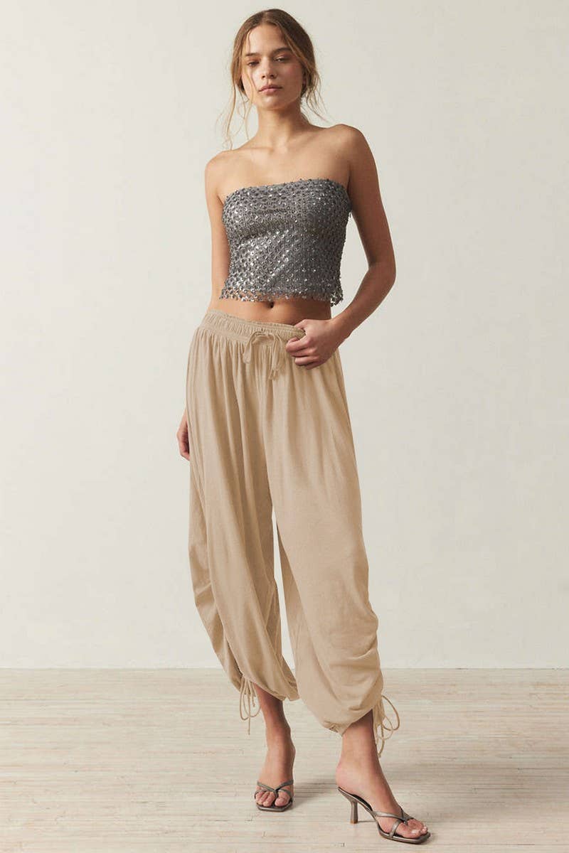 CWBLP2066_SUMMER HIGH-END SLIM CASUAL BLOOMERS