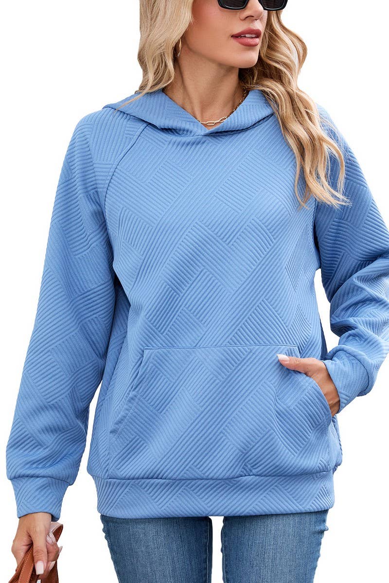 CWOHOL00661_SOLID HOODED POCKET CASUAL SWEATSHIRT