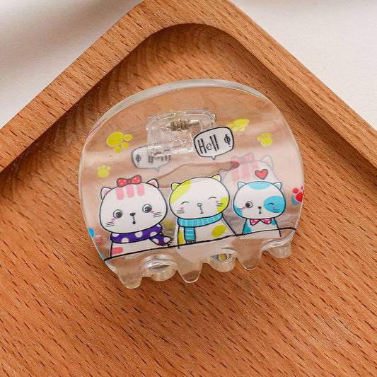 Clear Cat Mini Hair Claw,Cute Clip for Girls_CWAHA0281