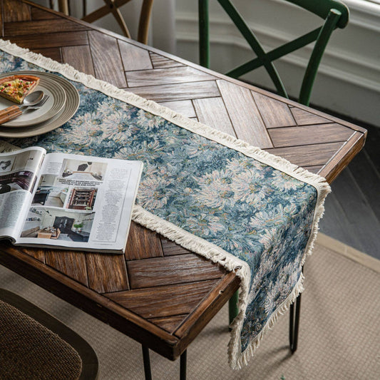TASSEL DETAILED MULTI PATTERN TABLE RUNNER