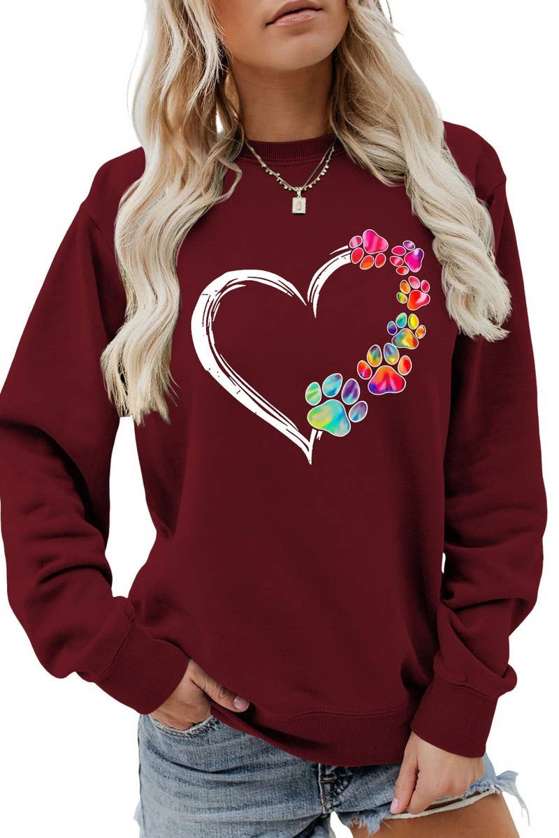 VALENTINE DAY RAINBOW PRINT PULLOVER_CWTSTL0985