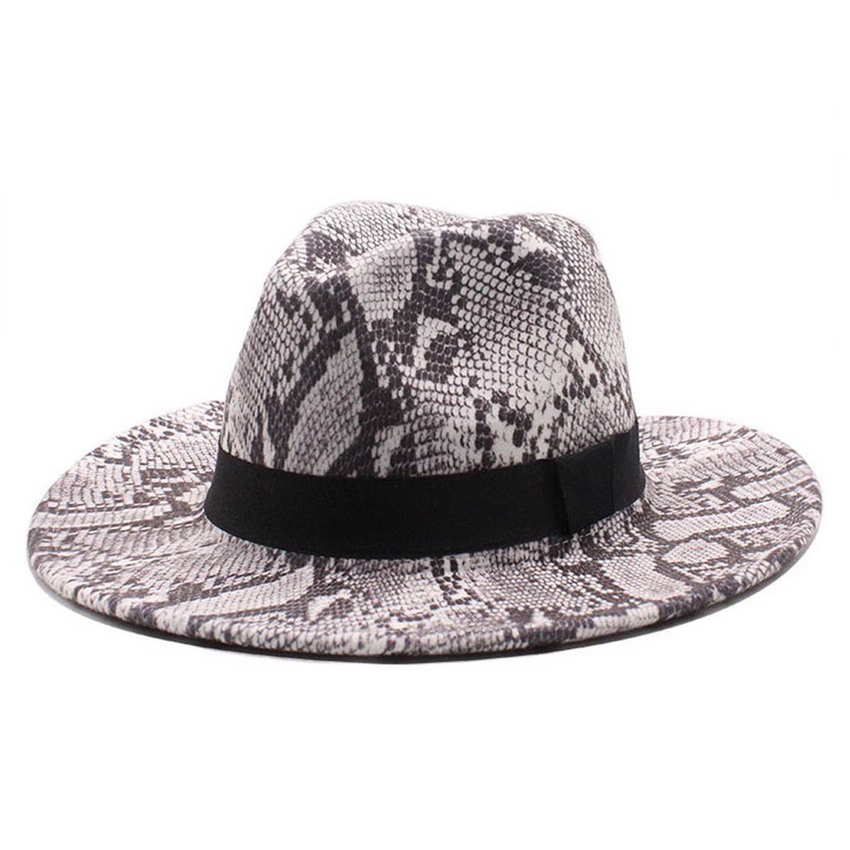 FASHION SNAKE PATTERN WOOLEN JAZZ HAT FELT HAT_CWAH2596