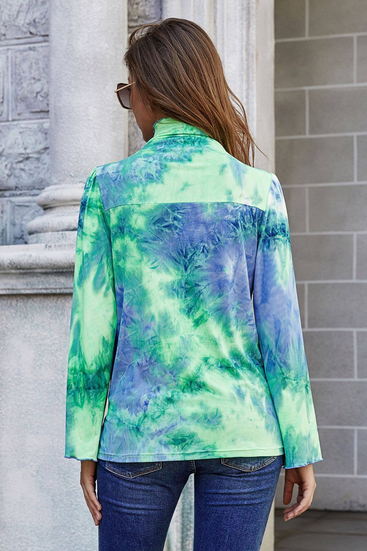 FASHION LOOSE TIE-DYE LONG-SLEEVED T-SHIRT