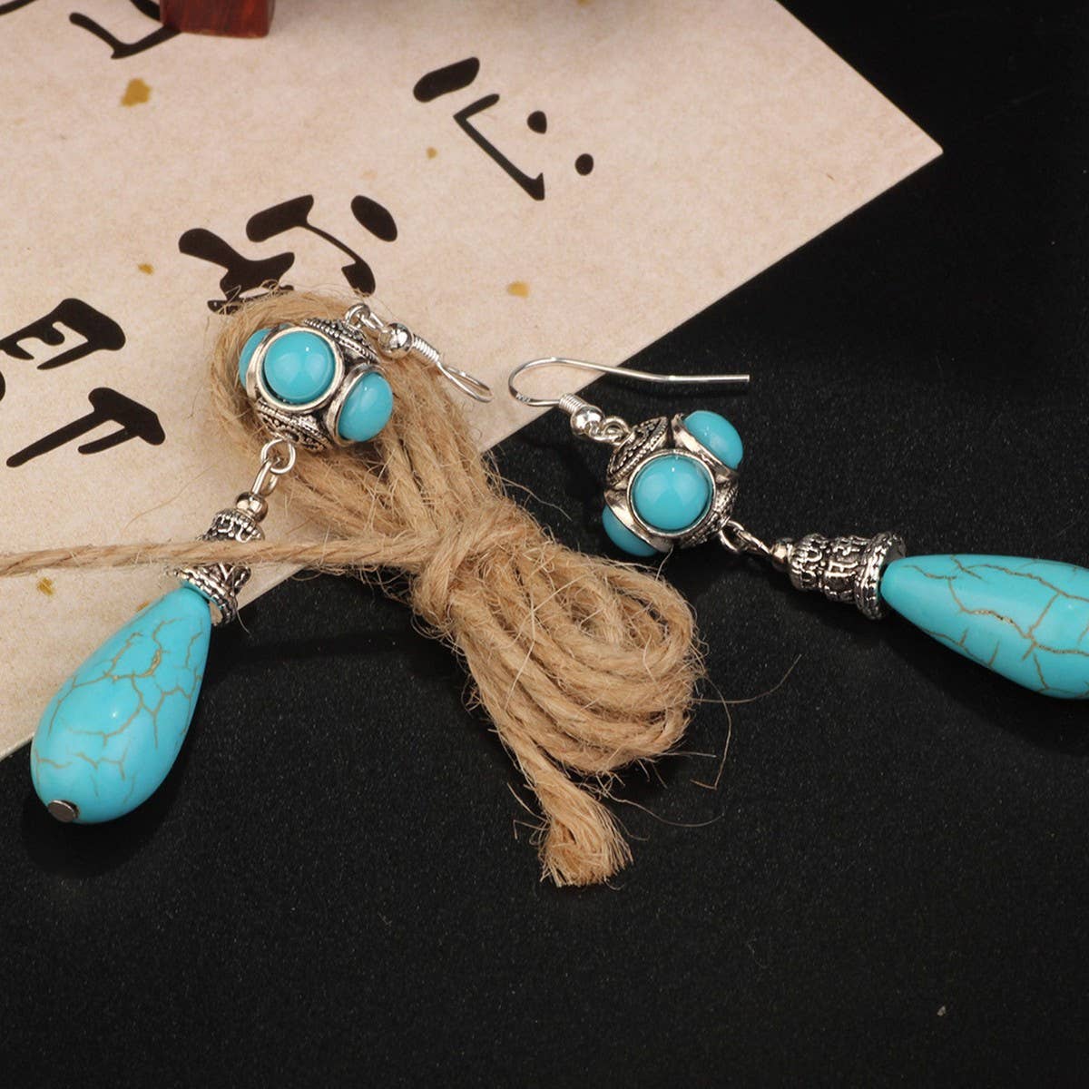 HIGH-END ETHNIC RETRO WATER DROP EARRINGS