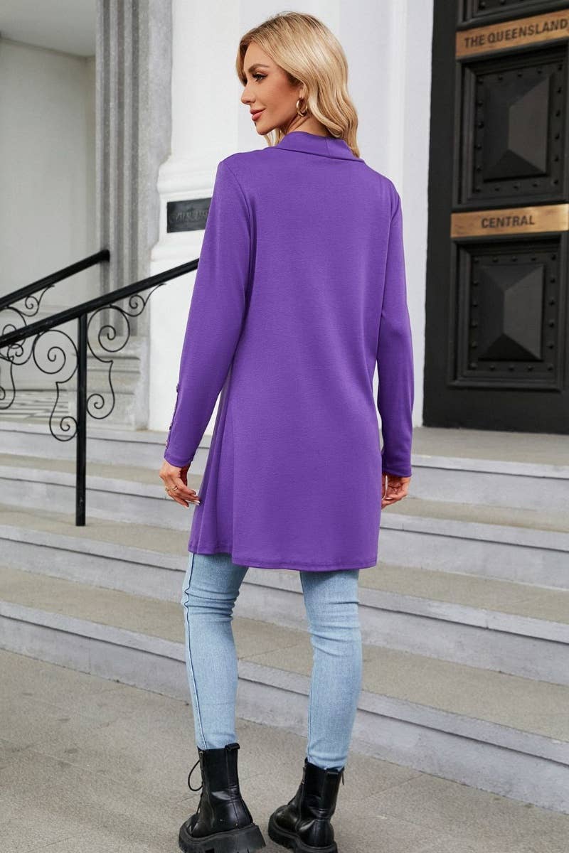 CWOCAL2124_SOLID COLOR BUTTON-UP LONG SLEEVE KNIT CARDIGAN