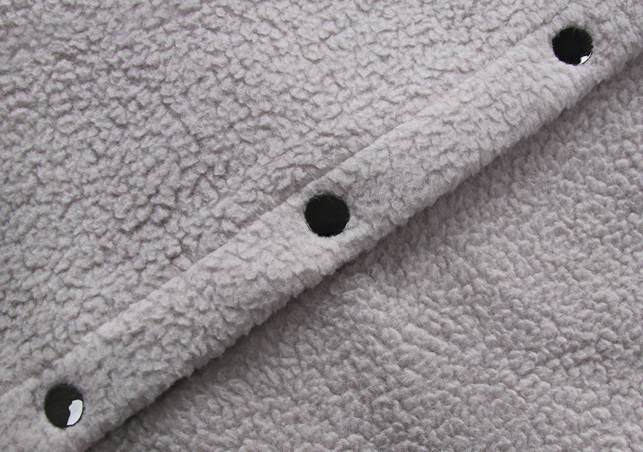 THICKENED LAMB WOOL SINGLE-BREASTED CARDIGAN COAT