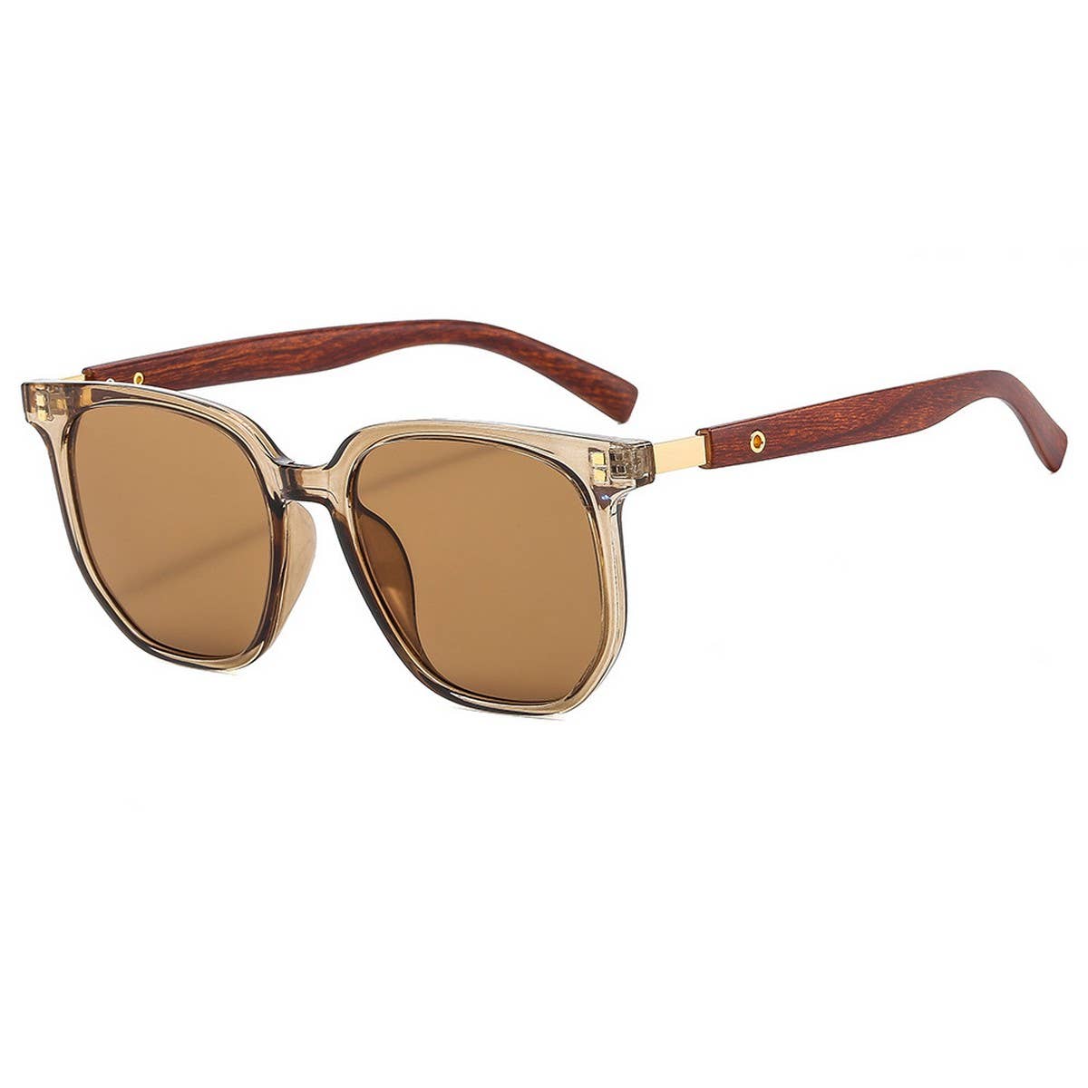 Wood Grain Square Sunglasses for Street Style_CWASG1153