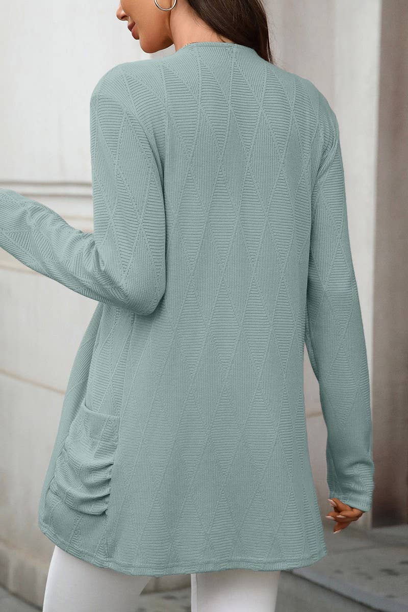 CWOCAL00857_SOLID COLOR LONG-SLEEVED KNITTED CARDIGAN JACKET