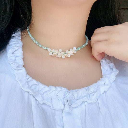EARRINGS AND MINT HERB NECKLACE SET