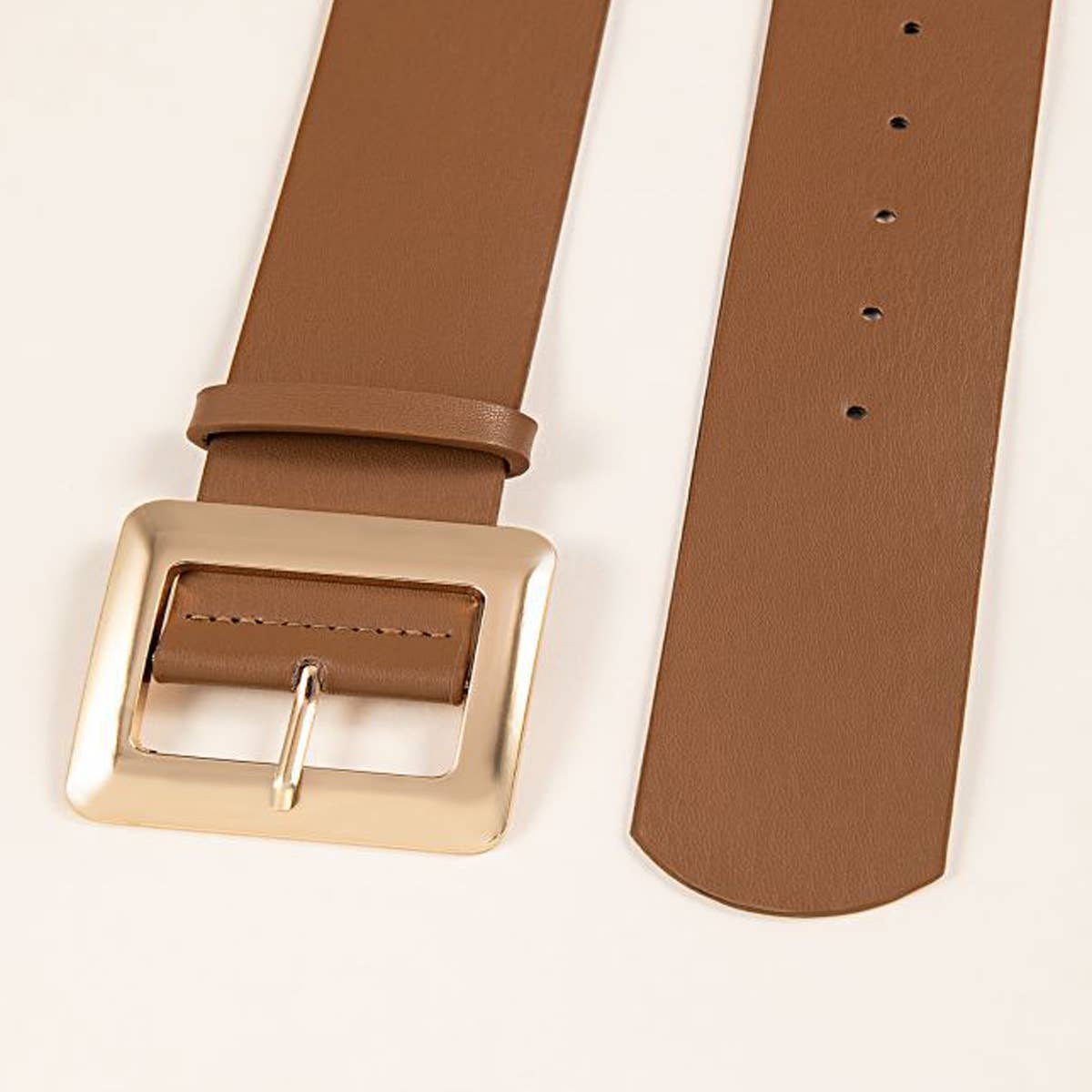 SQUARE PIN BUCKLE PU LEATHER BELT_CWABE0444