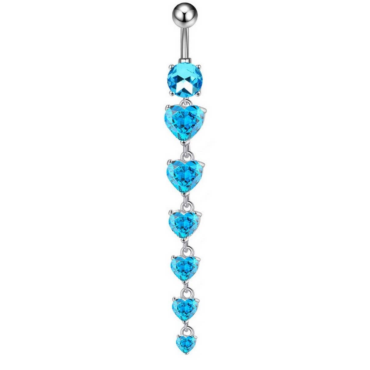 Hot Copper CZ Heart Bar Belly Ring Piercing