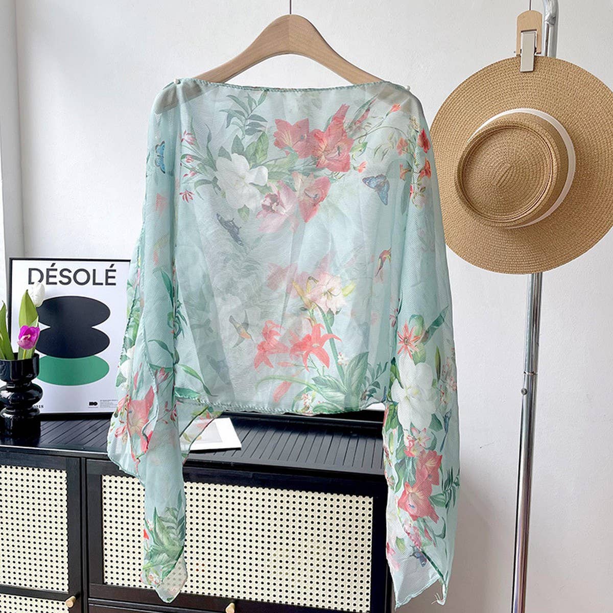 SUN PROTECTION ROUND NECK LOOSE SLIMMING SHAWL