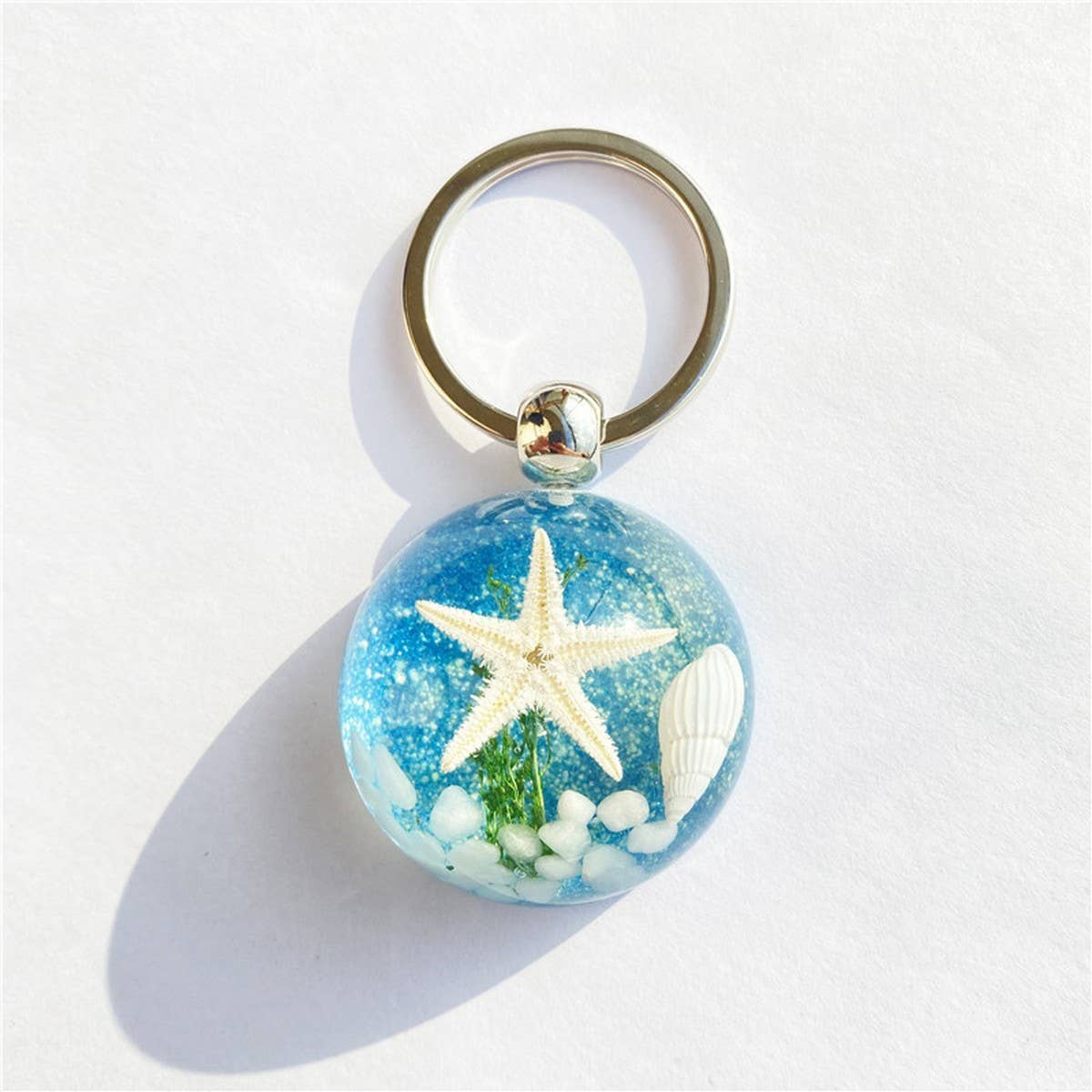 NEW CARTOON STARFISH AMBER KEYCHAIN PENDANT