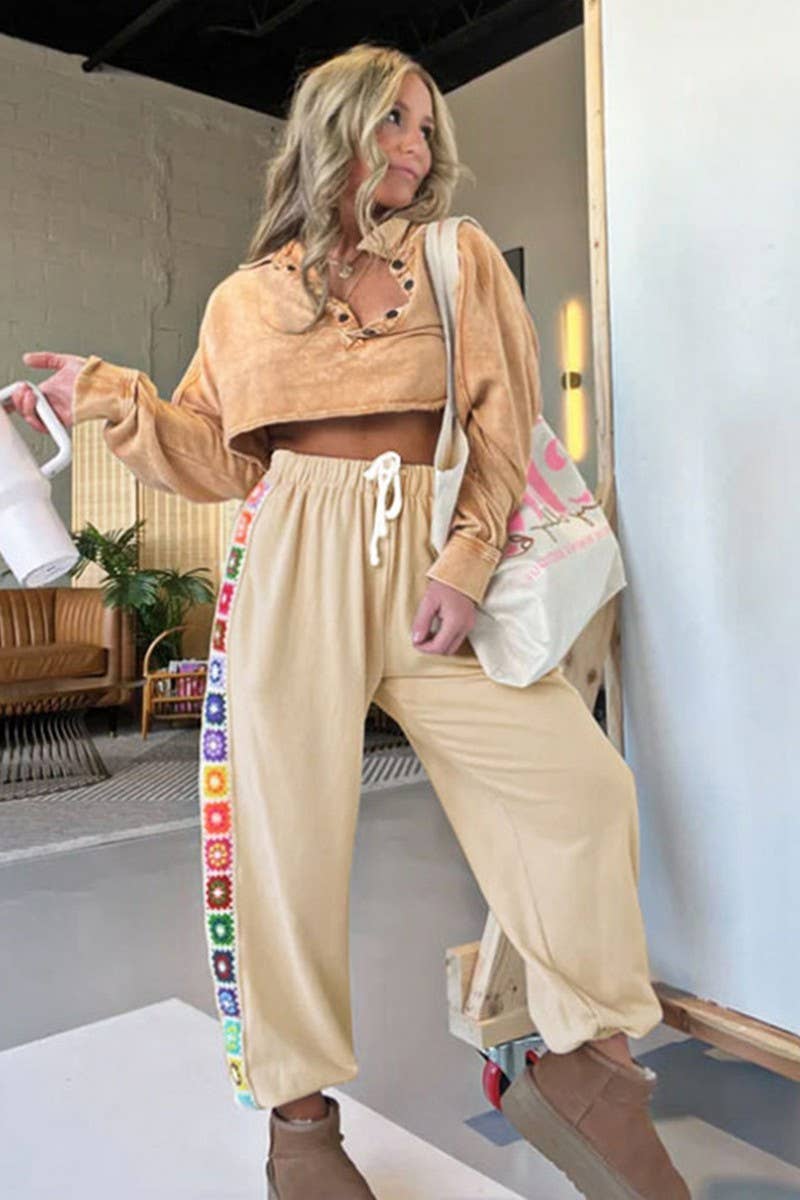 CWBLP0920_ETHNIC STYLE LOOSE STITCHING SWEATPANTS