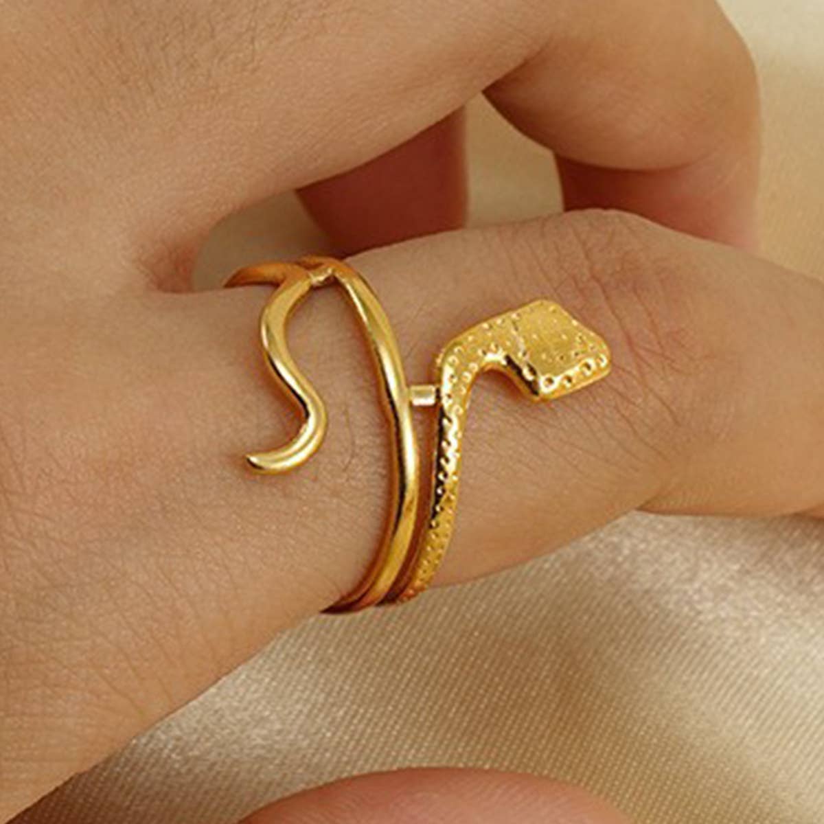 18K STAINLESS STEEL COLD WIND SNAKE RING