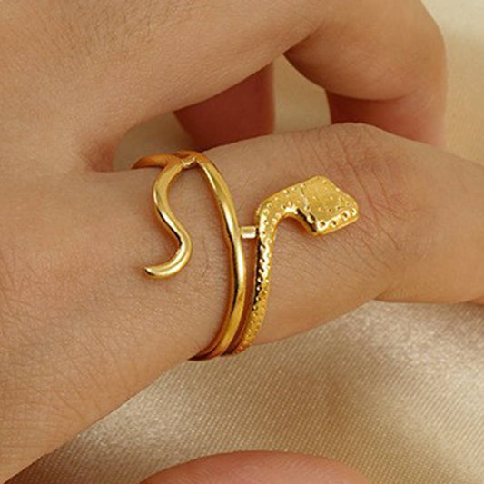 18K STAINLESS STEEL COLD WIND SNAKE RING
