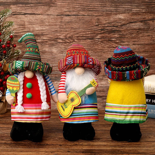 CWMM9486_CARNIVAL DECORATIONS WIDE-BRIMMED HAT MUSIC DOLL