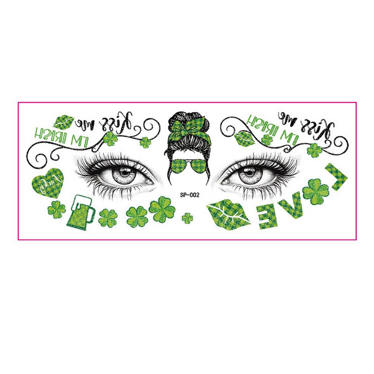 Lucky Clover Face Stickers?Waterproof Tattoos