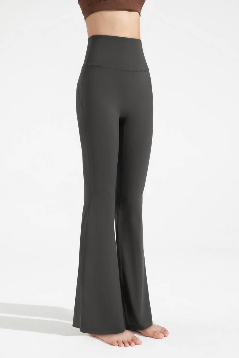 CWBLP1498_HIGH-WAISTED WIDE-LEG SPORTS FLARED PANTS