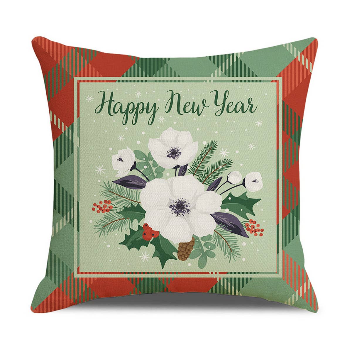NEW GREEN SMALL FRESH PLANT FLOWER PILLOWCASE