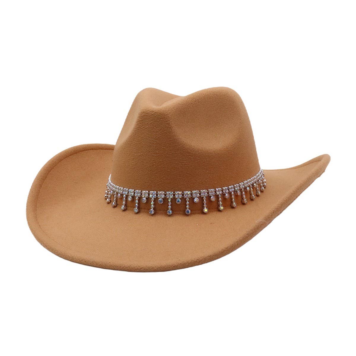 Men & Women Wool Blend Cowboy Fedora Ethnic Style_CWAH04372