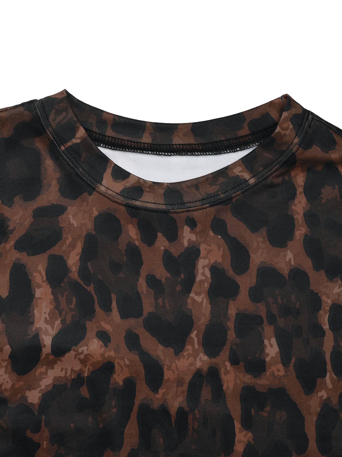 Sexy long-sleeved leopard print slim-fit suit