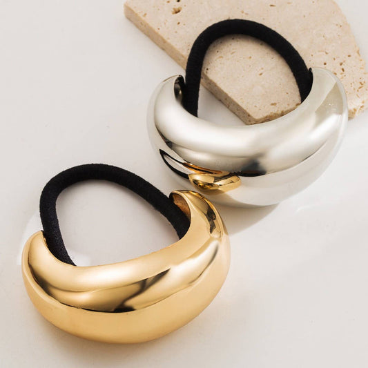 Glossy Geometric Metal High Ponytail Hair Tie