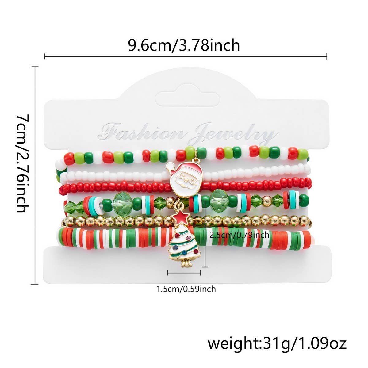 CWAJE2519_CHRISTMAS COMBINATION BEADED BRACELET